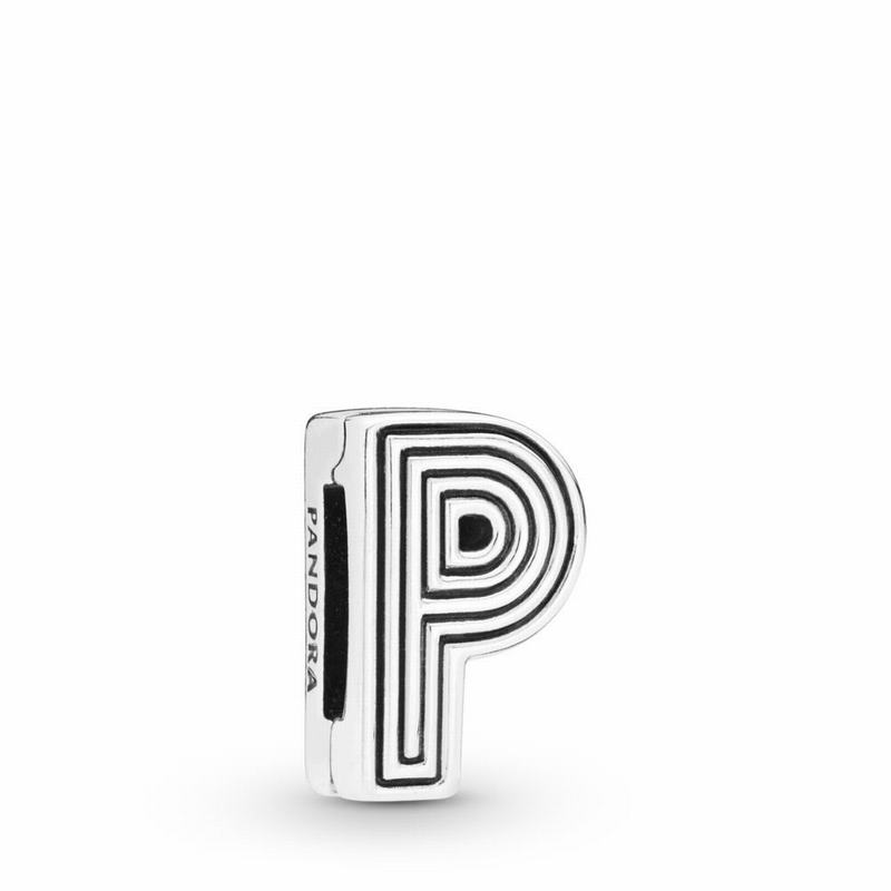 Pandora Reflexions™ Letter P Clip Charm - Sterling Silver/Silicone - Canada | IF1913SG